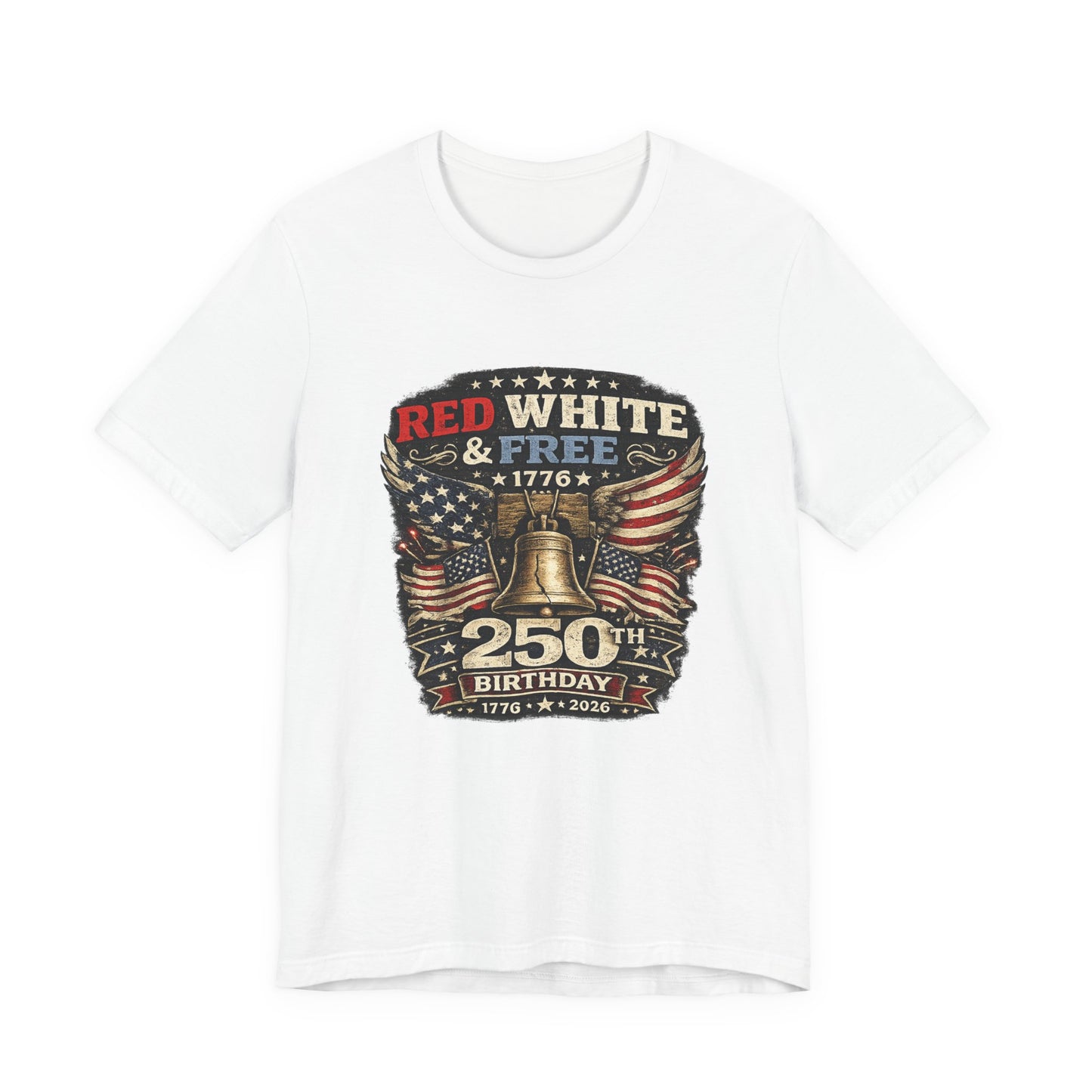 Red White & Free 250th Birthday Tee