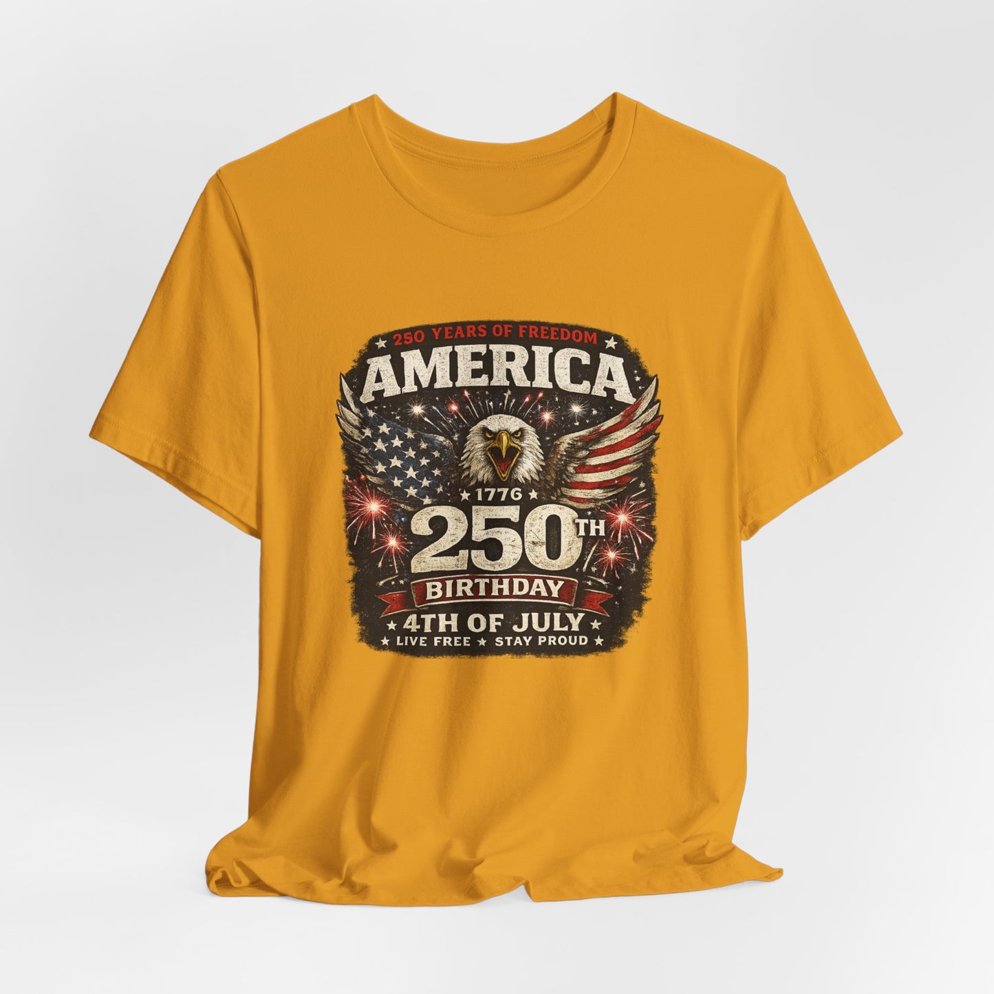 America 250th Birthday T-Shirt – 4th of July Patriotic Eagle Tee