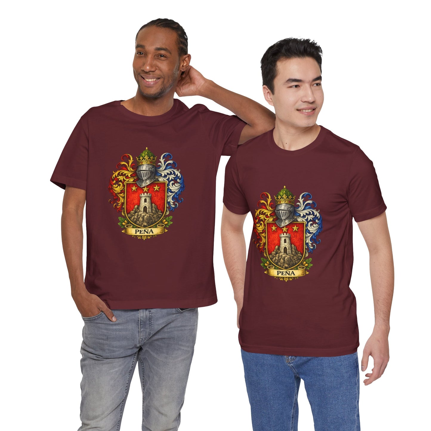 Pena Family Crest T‑Shirt — Heraldic Coat of Arms Tee