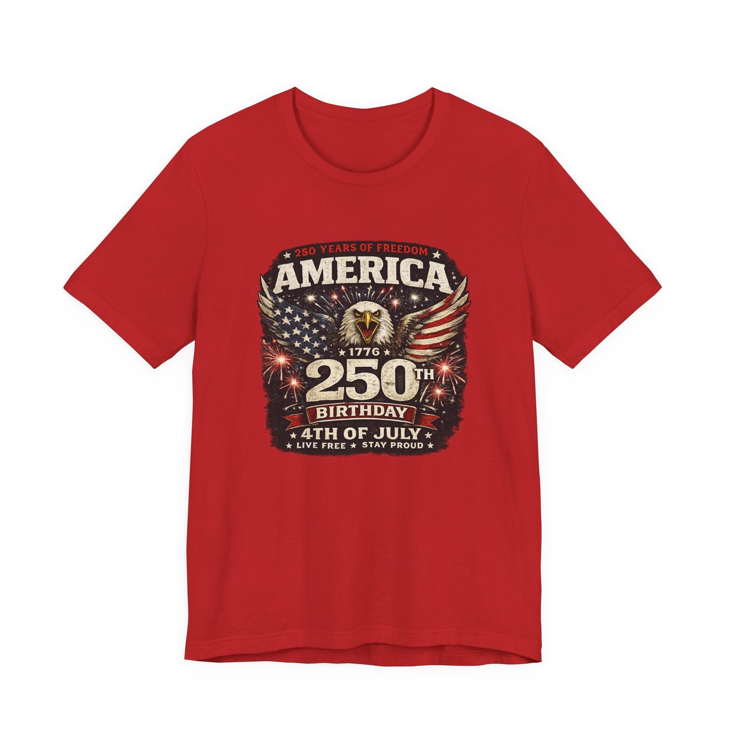 America 250th Birthday T-Shirt – 4th of July Patriotic Eagle Tee