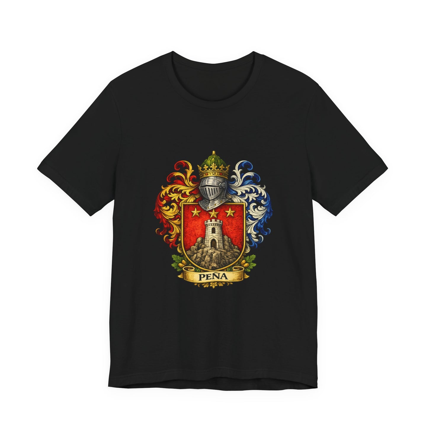 Pena Family Crest T‑Shirt — Heraldic Coat of Arms Tee
