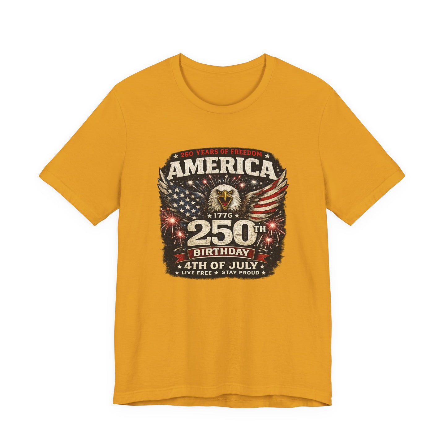 America 250th Birthday T-Shirt – 4th of July Patriotic Eagle Tee