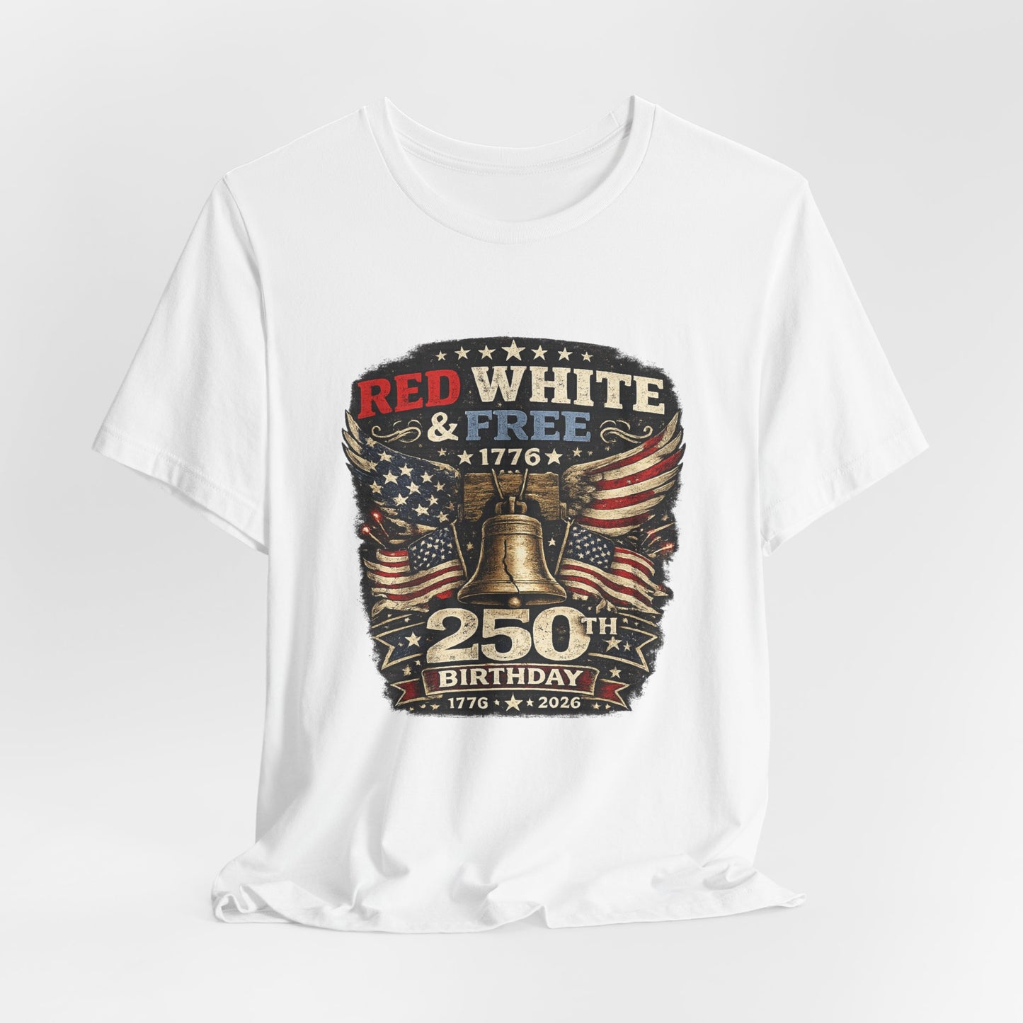 Red White & Free 250th Birthday Tee