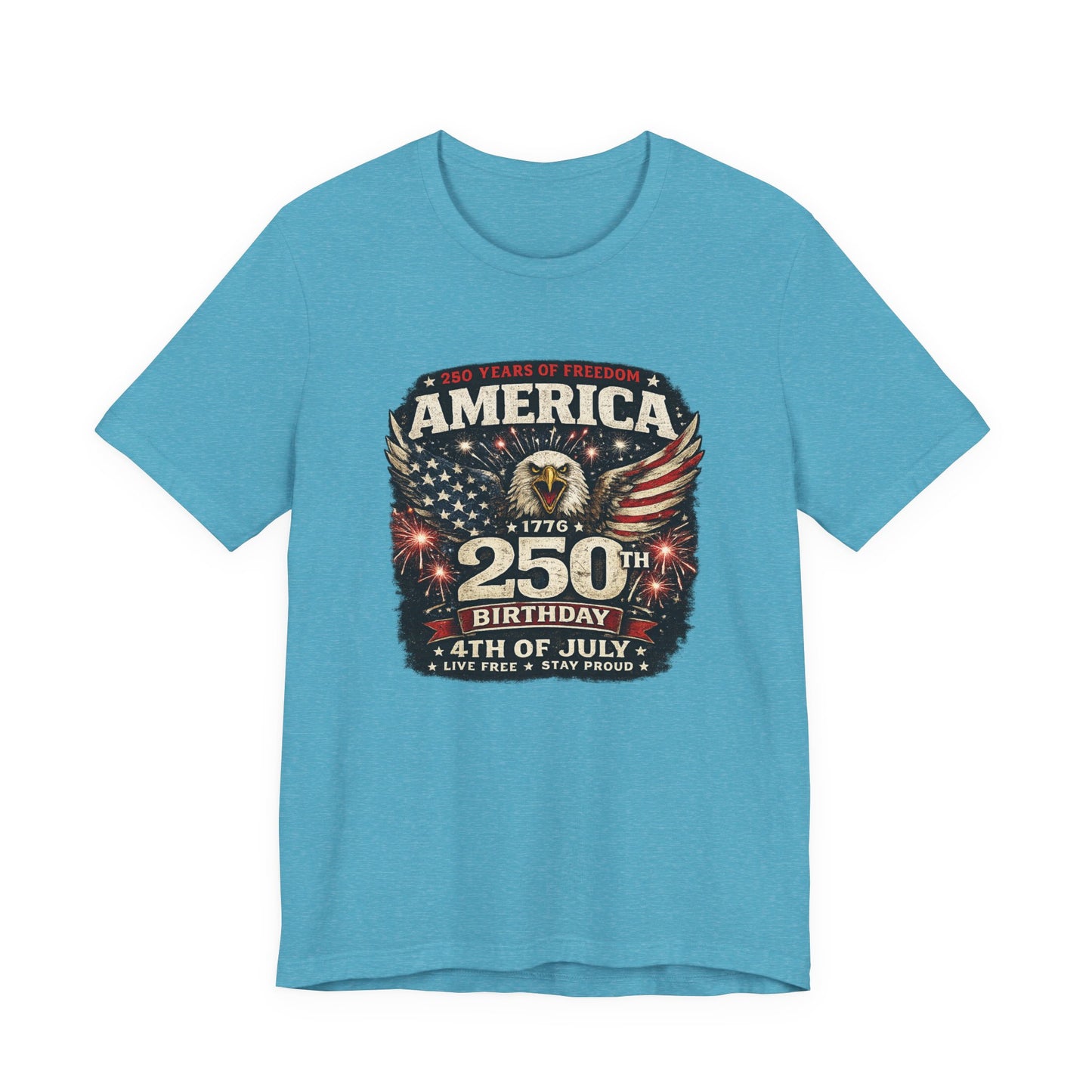 America 250th Birthday T-Shirt – 4th of July Patriotic Eagle Tee