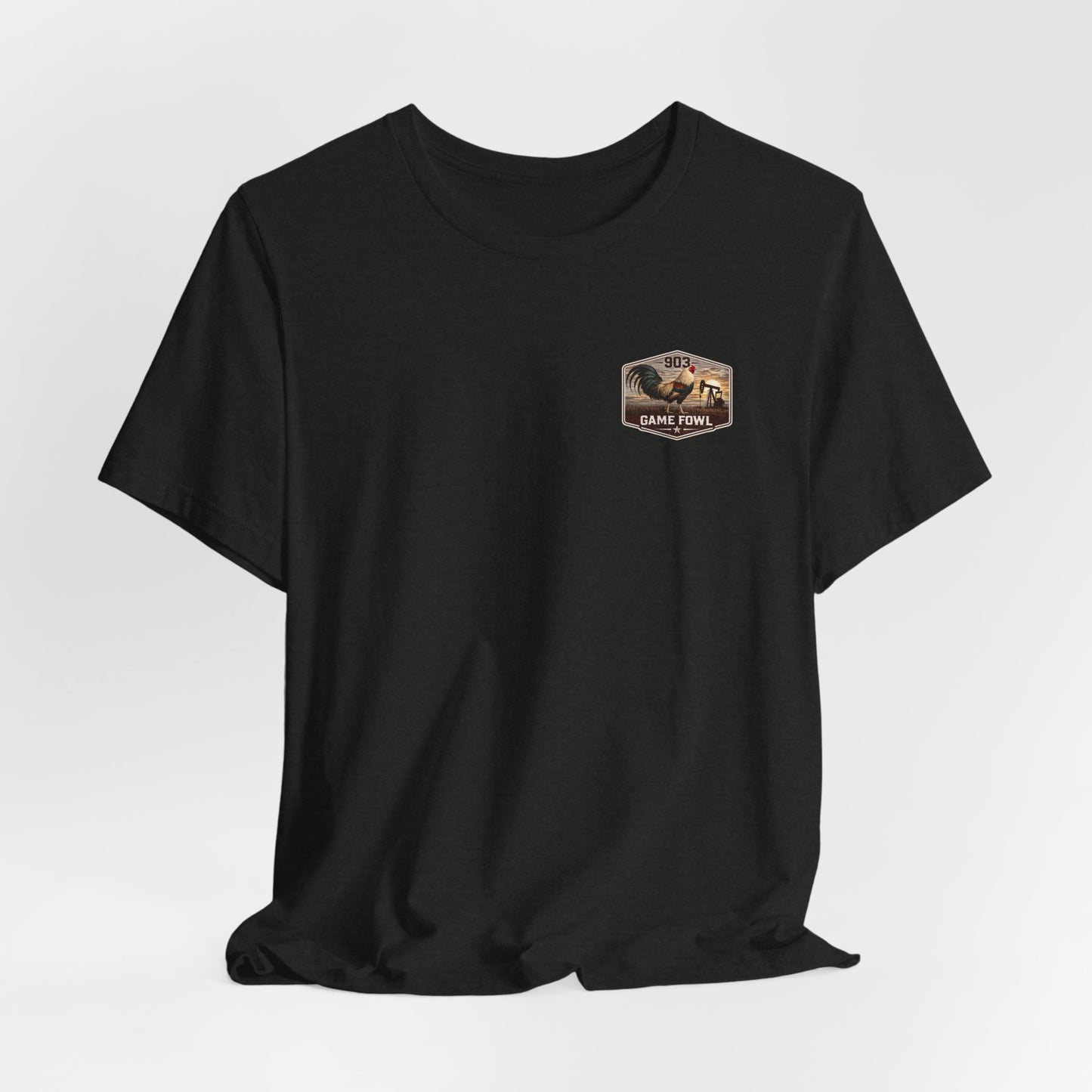 Game Fowl Rooster Tee — 903 Oilfield Rustic Joe