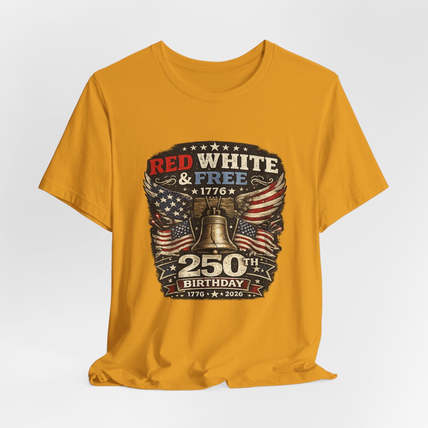 Red White & Free 250th Birthday Tee